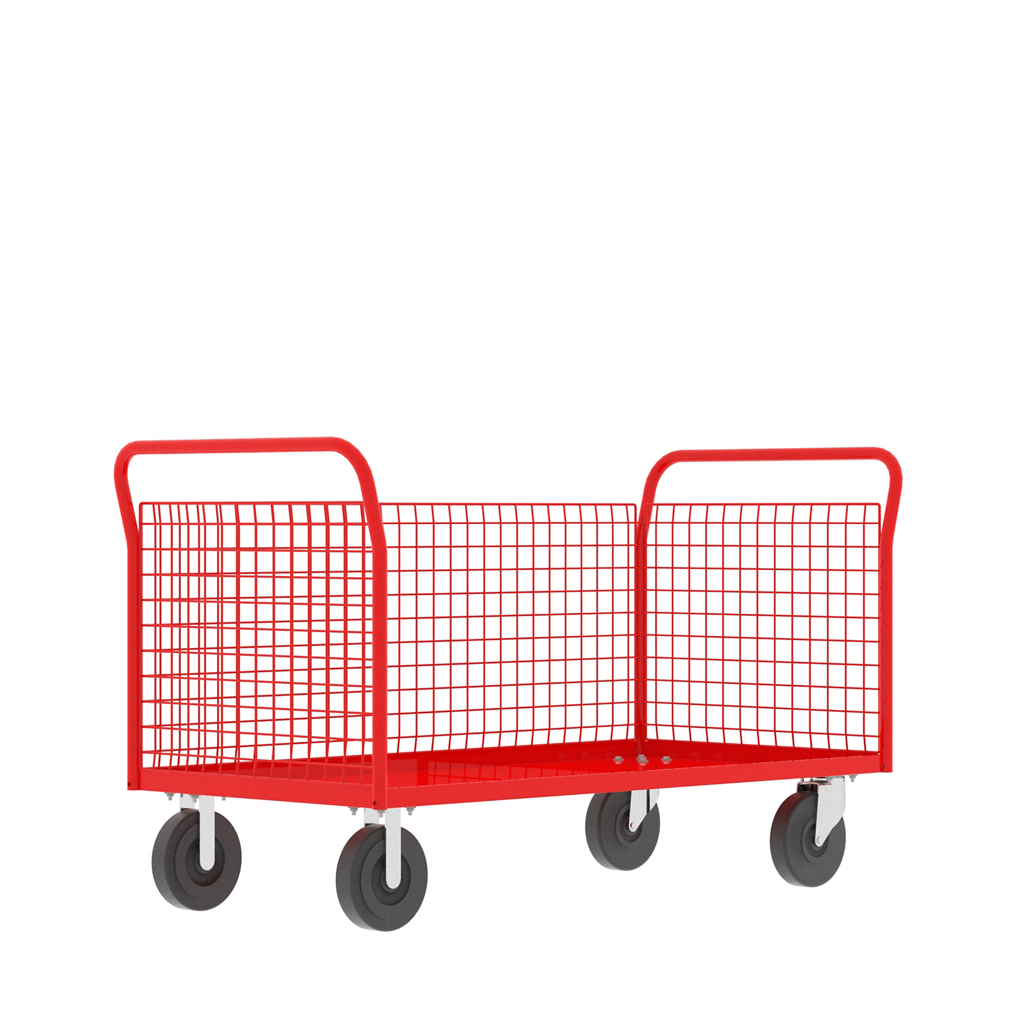 Valley Craft, 3-Sided Platform Cage Cart, Total Capacity 2000 lb, Material Steel, Model# F80118VCRD